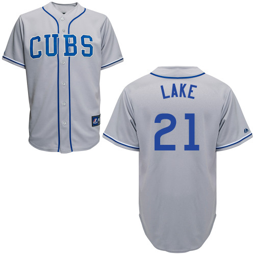Junior Lake #21 Youth Baseball Jersey-Chicago Cubs Authentic 2014 Road Gray Cool Base MLB Jersey